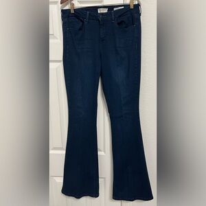Jessica Simpson Uptown Slim Flared Jeans in Dark Blue